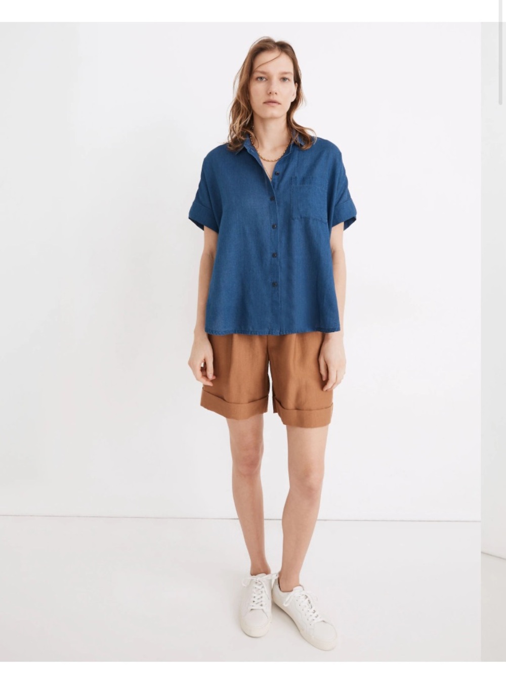 Madewell %100 Cotton Daily Demin Blue Shirt